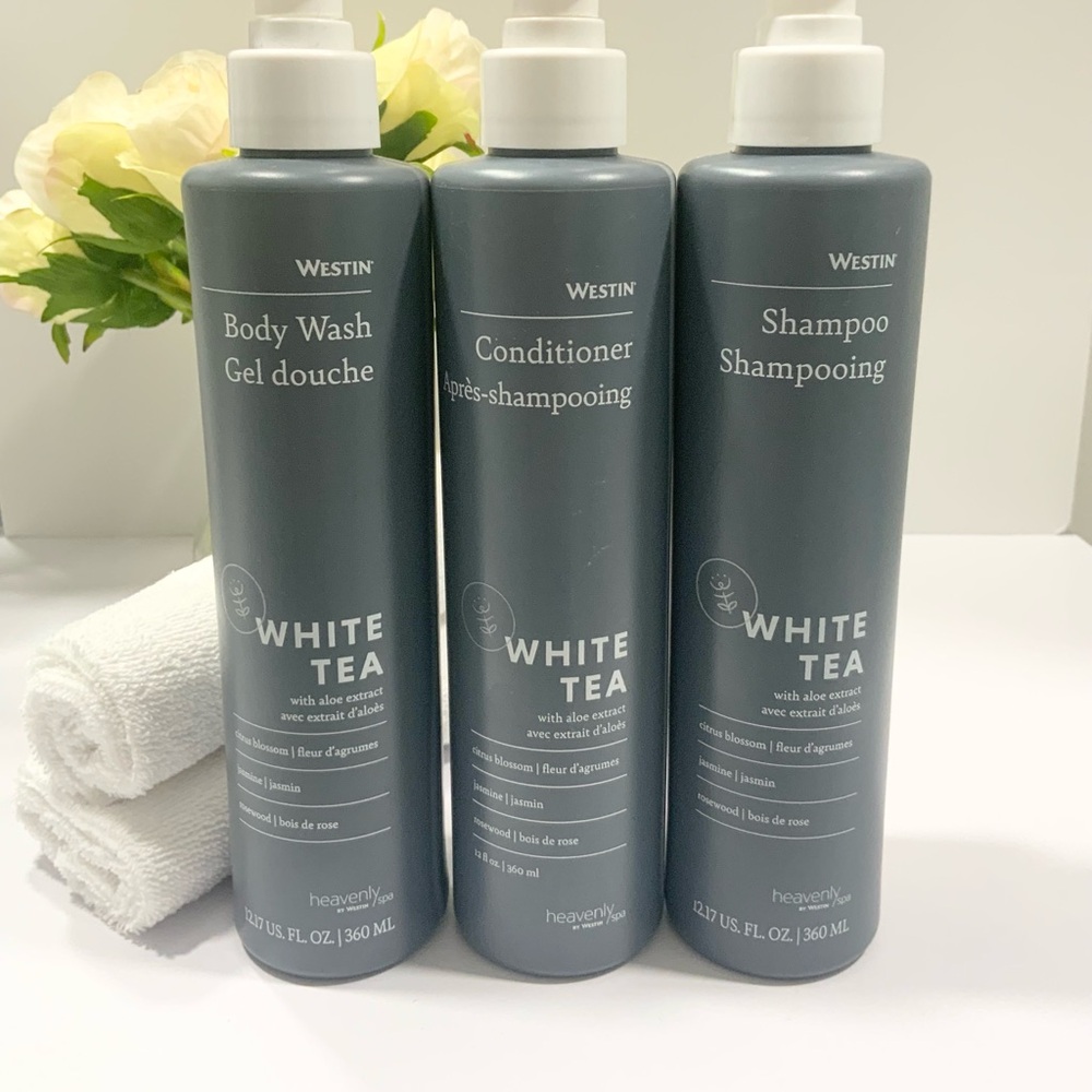 NEW WESTIN WHITE TEA SHAMPOO, CONDITIONER AND SHOWER GEL FULL SIZE SET - Picture 6 of 7